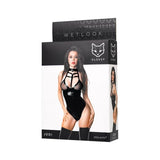 Glossy Jodi Bodysuit – Lingerie with Mesh Insert and Zip Detail > Clothes > Womens Latex - Tophatter Daily Deals