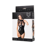Glossy Marcia Bodysuit with Mesh Insert Size S-XL > Clothes > Bodies and Playsuits - Tophatter Daily Deals