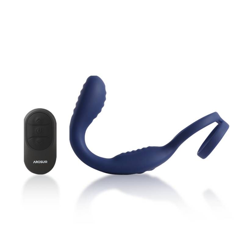 VibraDuo Remote-Controlled Prostate Massager with Cockring > Anal Range > Prostate Plugs - Tophatter Daily Deals