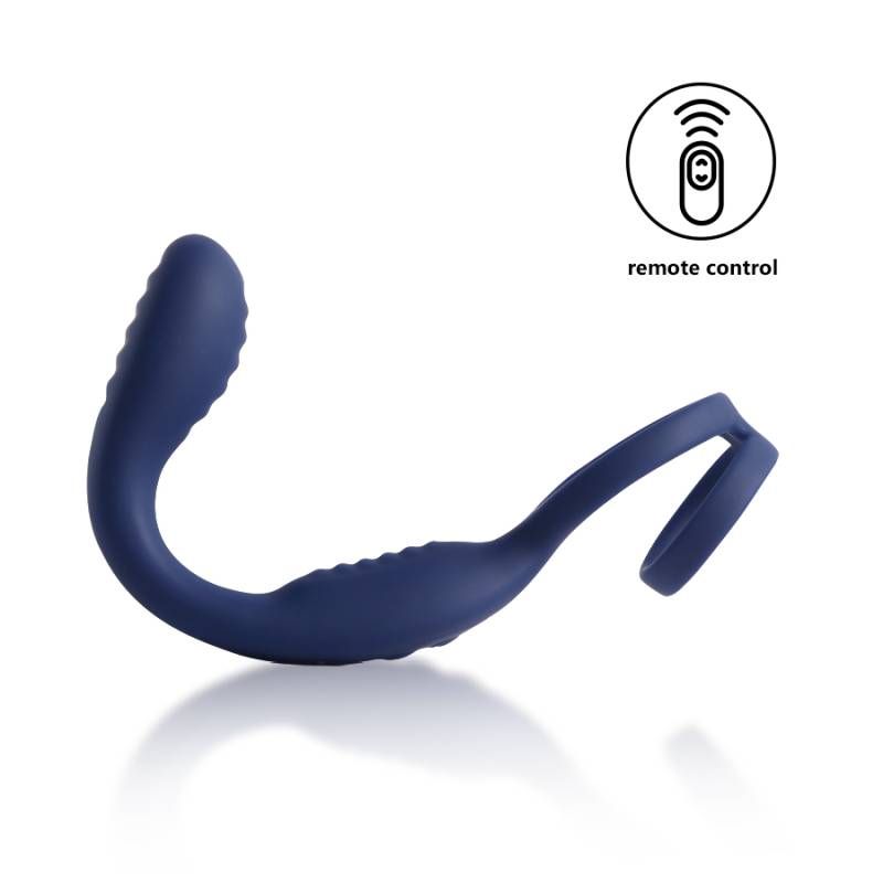 VibraDuo Remote-Controlled Prostate Massager with Cockring > Anal Range > Prostate Plugs - Tophatter Daily Deals
