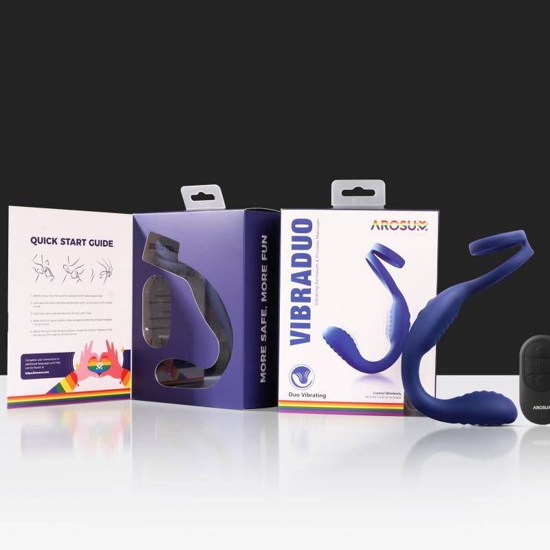 VibraDuo Remote-Controlled Prostate Massager with Cockring > Anal Range > Prostate Plugs - Tophatter Daily Deals