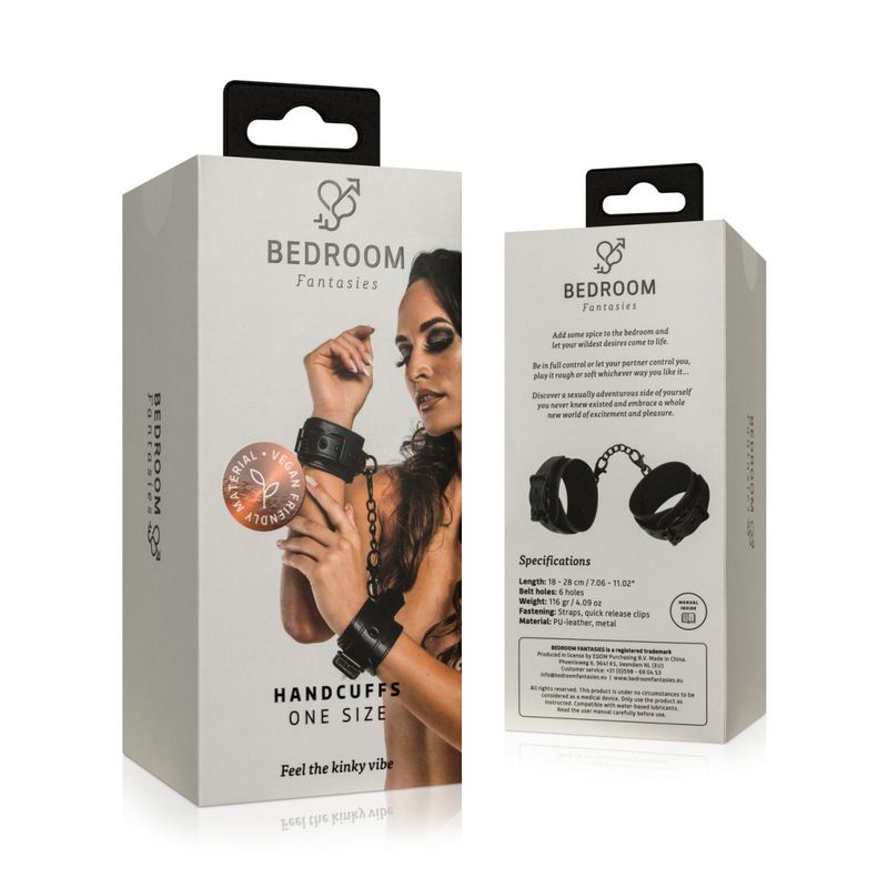 Faux Leather Handcuffs in Black > Bondage Gear > Restraints - Tophatter Daily Deals