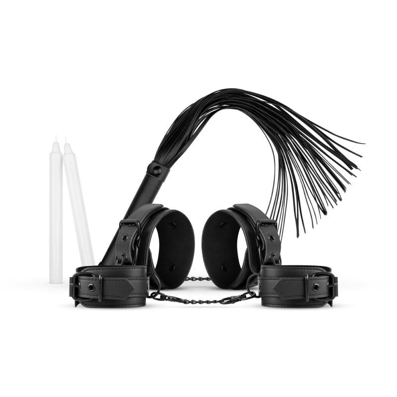 Kinky Bondage Set 5 Piece in Black Faux Leather > Bondage Gear > Bondage Kits - Tophatter Daily Deals