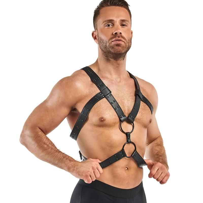 Rocco Bondage Harness Black Adjustable Faux Leather for Men > Clothes > Mens Harnesses - Tophatter Daily Deals