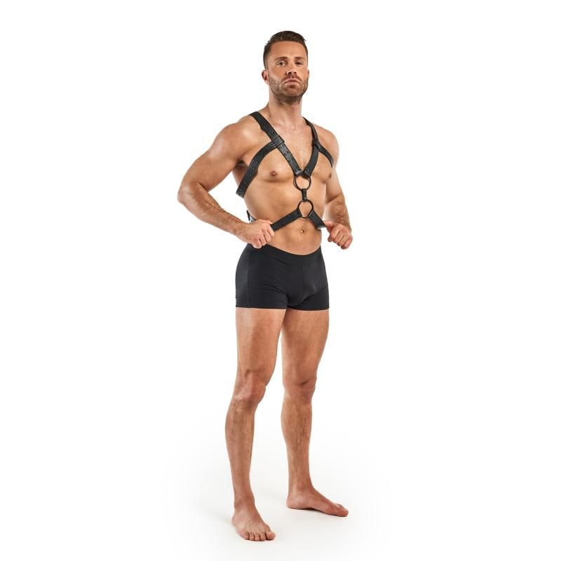 Rocco Bondage Harness Black Adjustable Faux Leather for Men > Clothes > Mens Harnesses - Tophatter Daily Deals