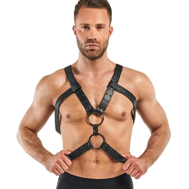 Rocco Bondage Harness Black Adjustable Faux Leather for Men > Clothes > Mens Harnesses - Tophatter Daily Deals