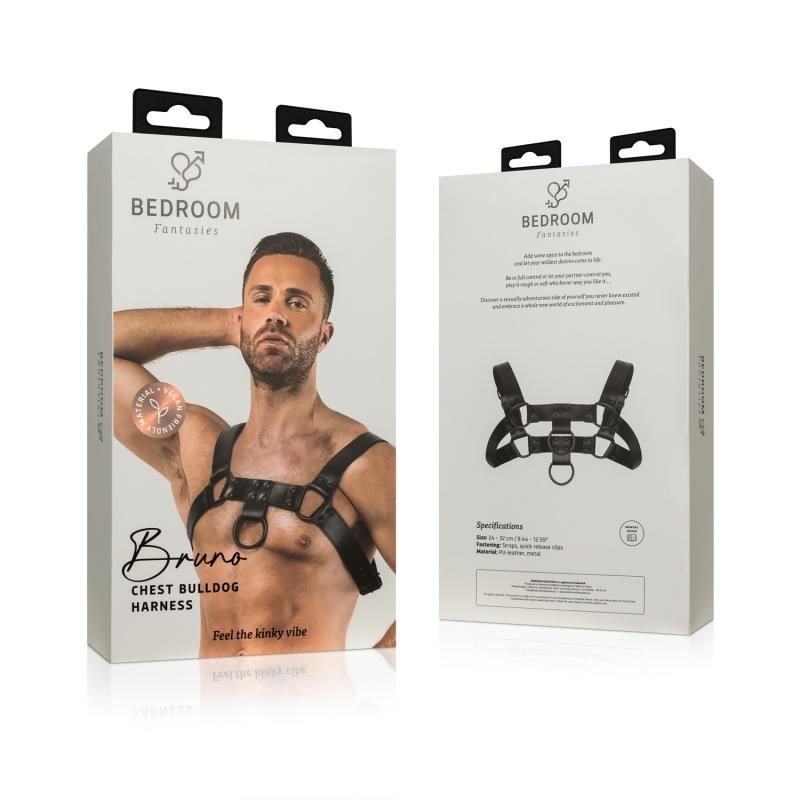 Bruno Adjustable Black Faux Leather Bondage Harness for BDSM > Clothes > Mens Harnesses - Tophatter Daily Deals