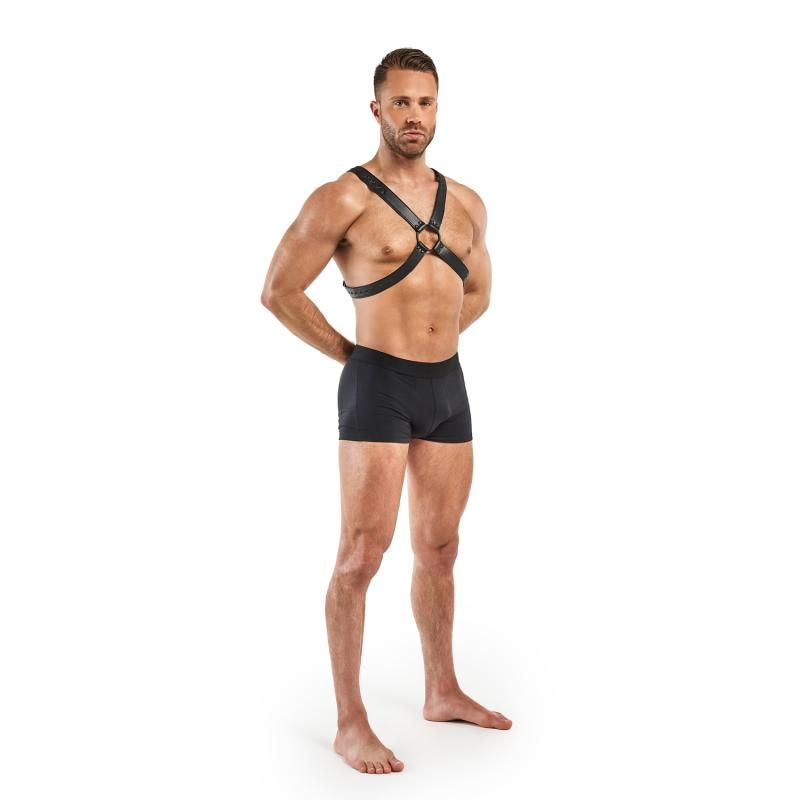 Lionel Bondage Harness in Black Faux Leather > Clothes > Mens Harnesses - Tophatter Daily Deals