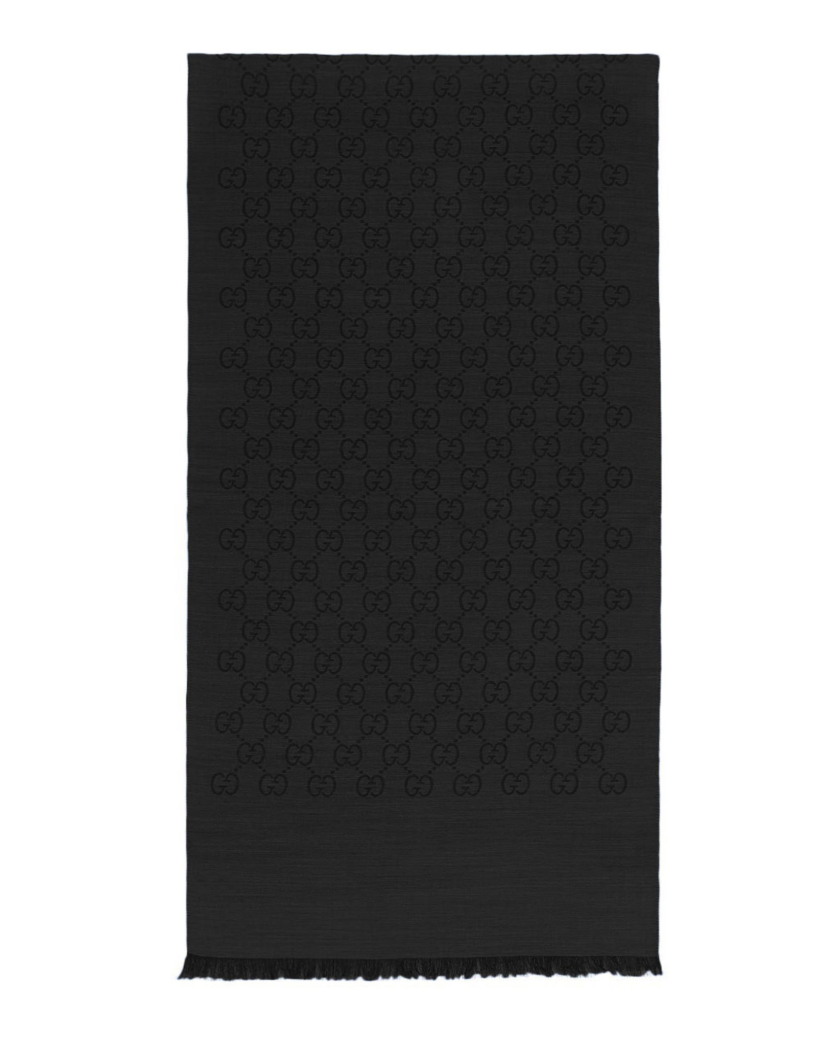 Gucci Unisex-Adult GG Logo Scarf 165904-3G646-1100 Black-165904-3G646-1000 Accessories - Tophatter Daily Deals