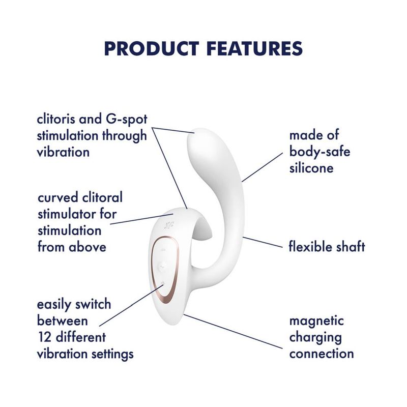 Satisfyer G for Goddess 1 Rabbit Vibrator White 185mm > Vibrators > Ladies > Rabbit Multi - Tophatter Daily Deals