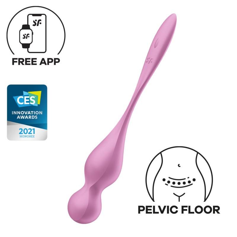 Satisfyer Love Birds 1 Kegel Trainer 73.8g with Connect App Pink > Sex Toys For Ladies > Kegel Exercise - Tophatter Daily Deals