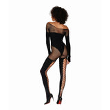 Dreamgirl Seamless Opaque and Fishnet Bodystocking Black > Clothes > Bodies and Playsuits - Tophatter Daily Deals