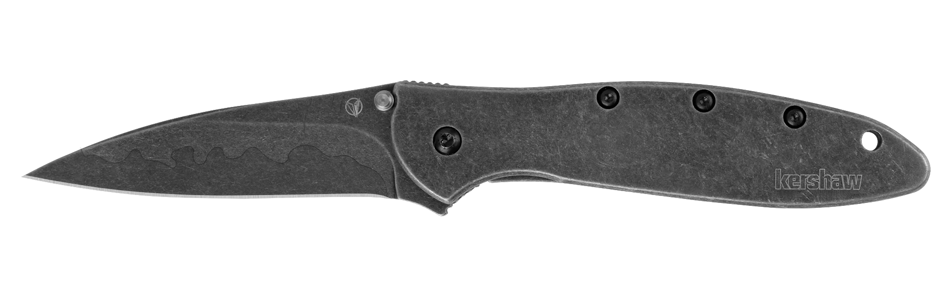 Kershaw Leek - Assisted Opening - Stainless Handle - Composite Blade - Blackwash Finish - 1660CBBW - CLOSEOUT Assisted Opening - Tophatter Daily Deals