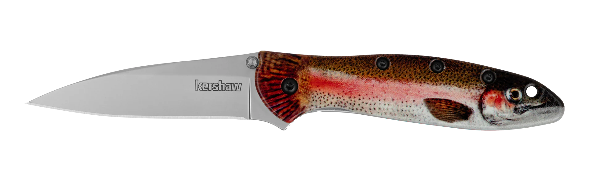 Kershaw Leek Trout - Assisted Opening - Painted Stainless Handle - 1660TROUT Assisted Opening - Tophatter Daily Deals