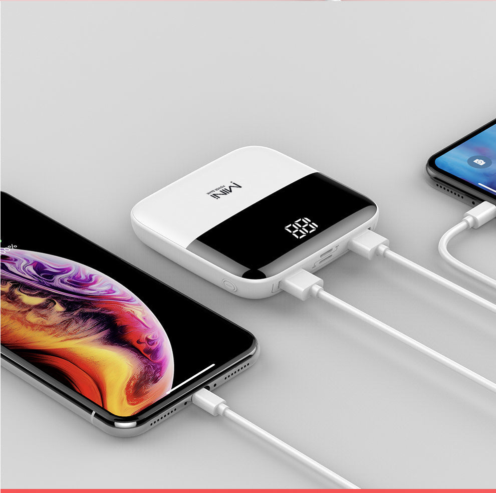 Android Large Capacity Mini Portable Power Bank White 10000mA 0 - Tophatter Daily Deals