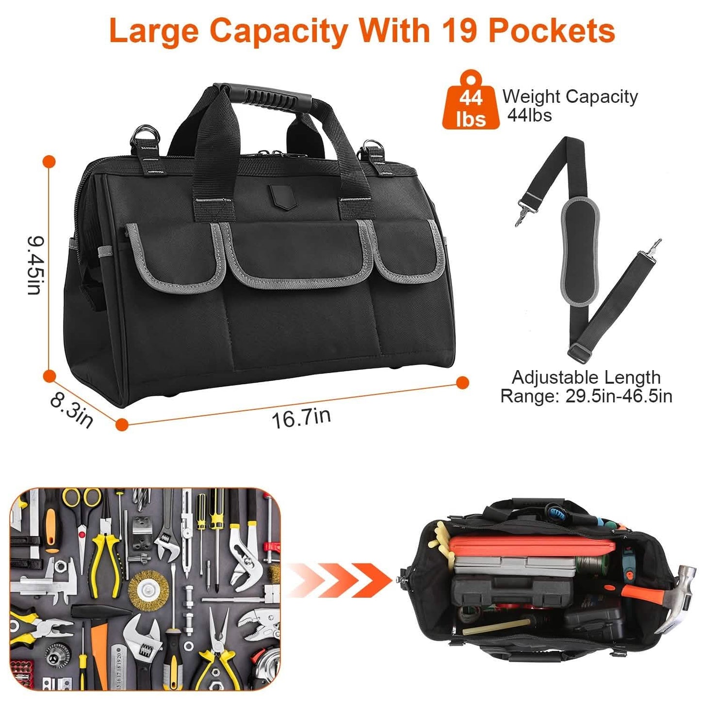 16.7-Inch Tool Storage Multi-Purpose Bag Home Improvement - Tophatter Daily Deals