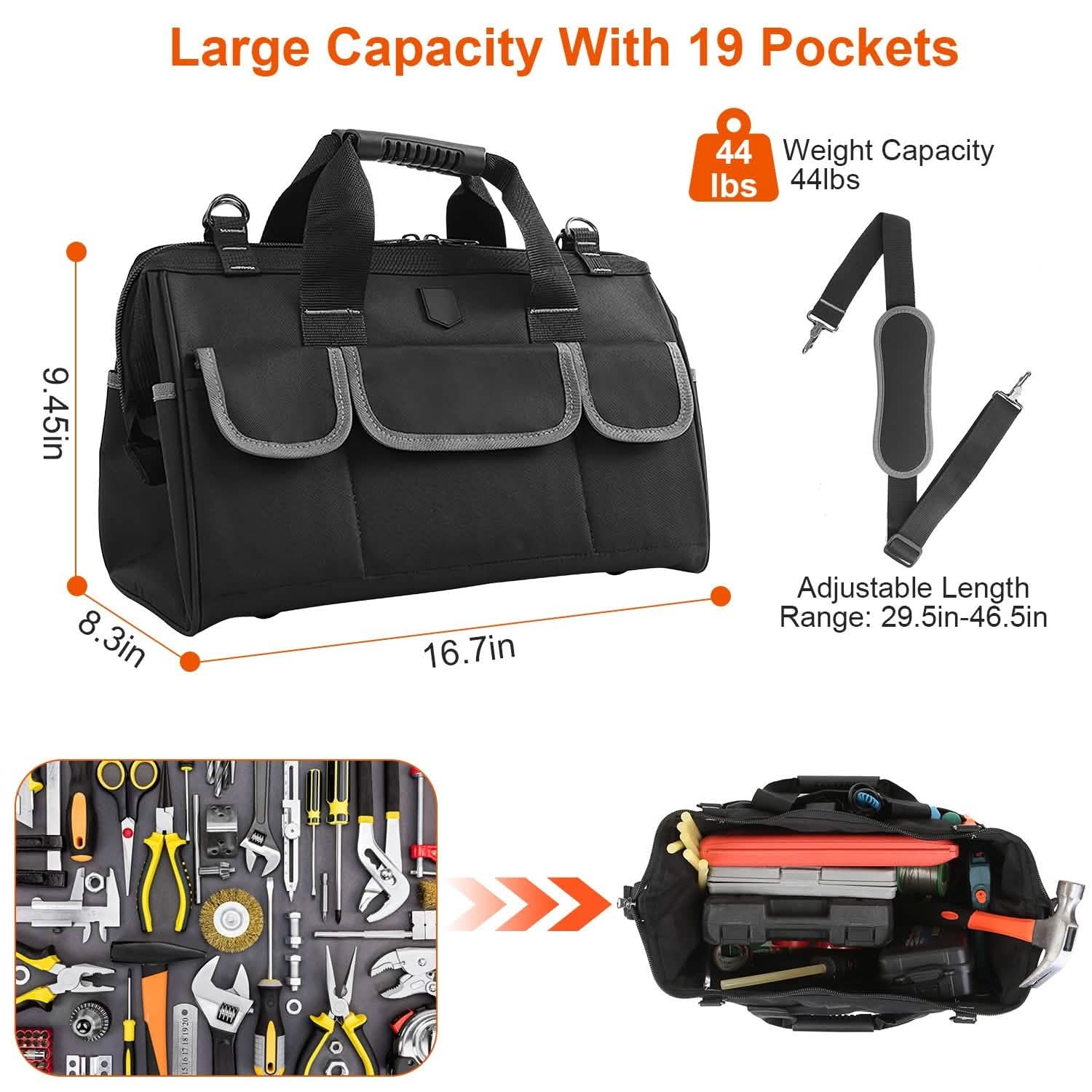 16.7-Inch Tool Storage Multi-Purpose Bag Home Improvement - Tophatter Daily Deals