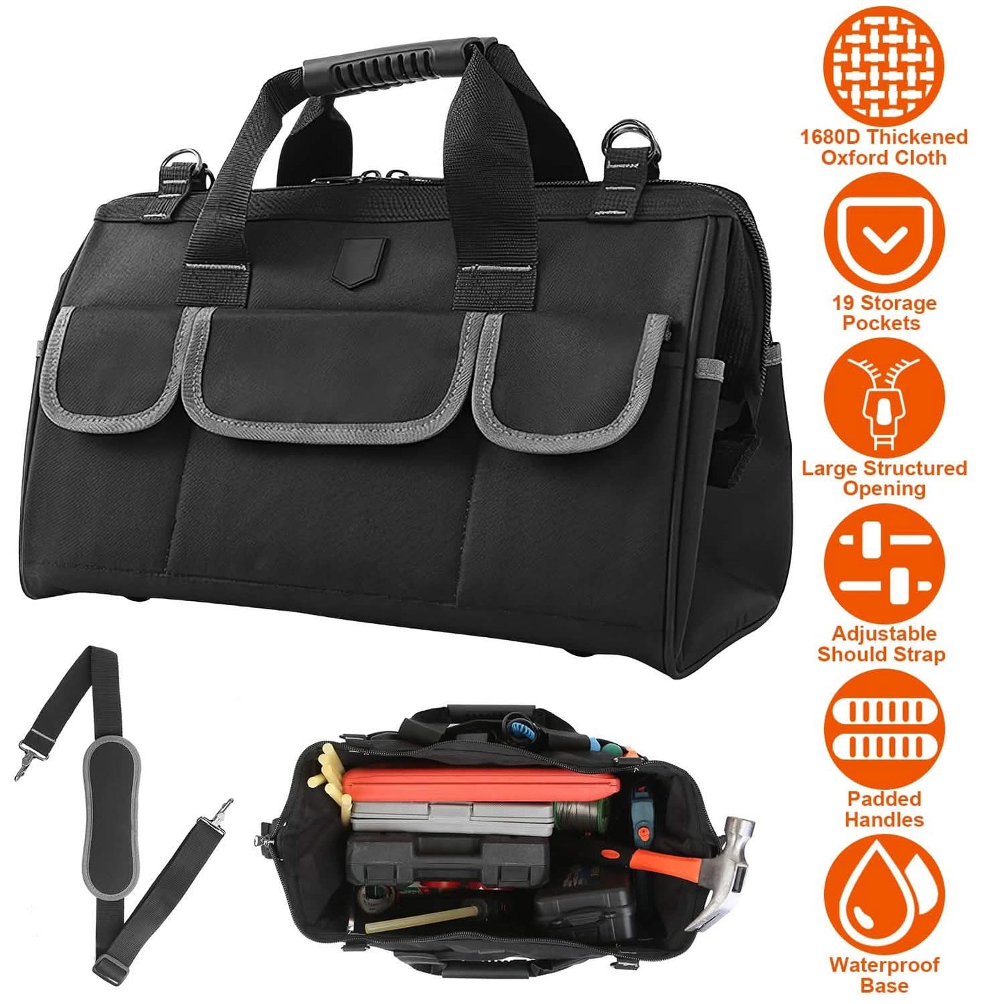 16.7-Inch Tool Storage Multi-Purpose Bag Home Improvement - Tophatter Daily Deals