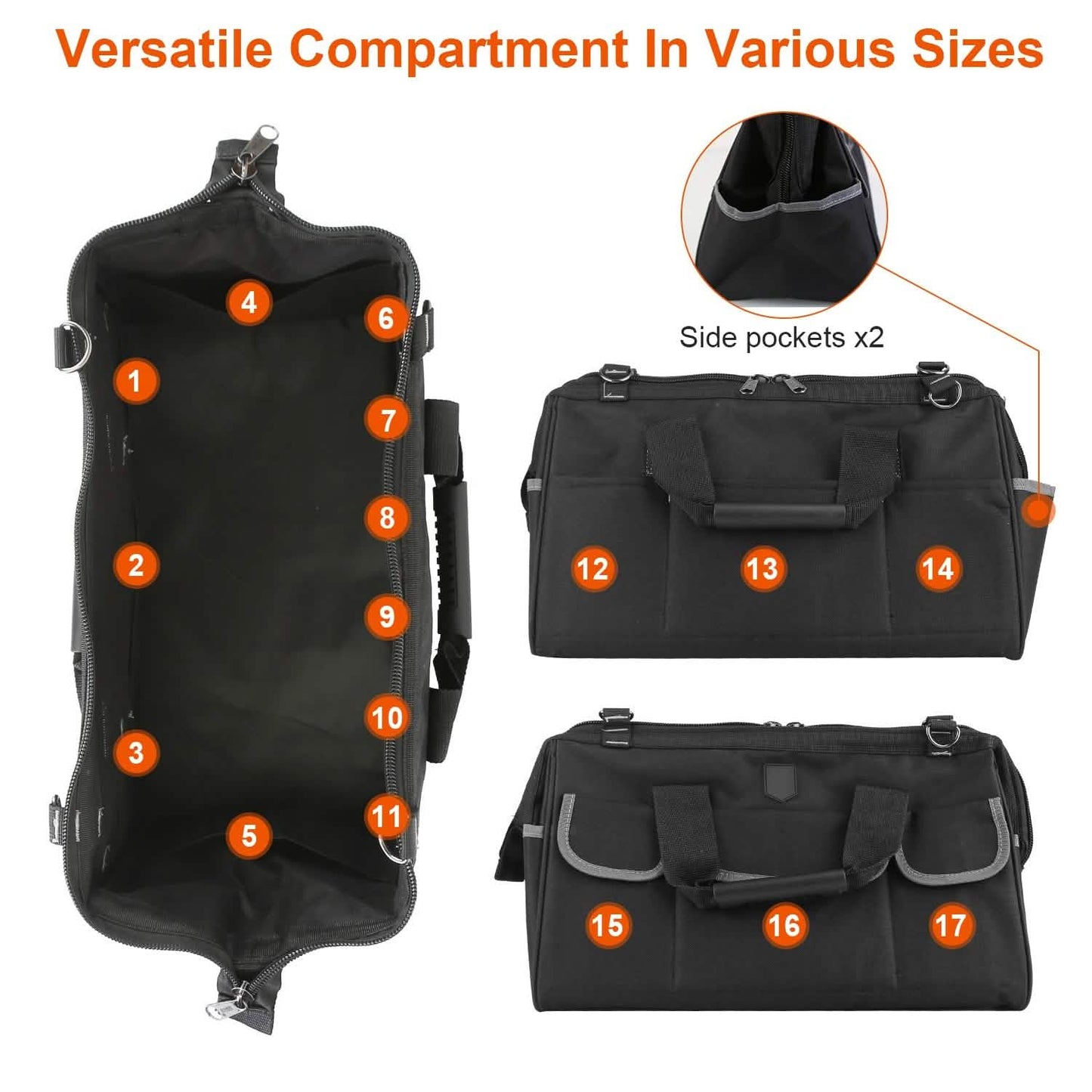 16.7-Inch Tool Storage Multi-Purpose Bag Home Improvement - Tophatter Daily Deals