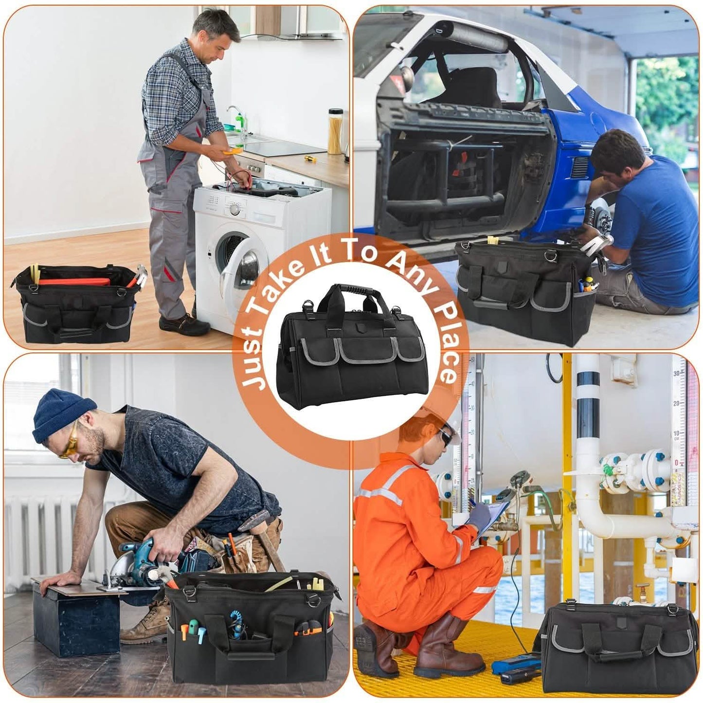16.7-Inch Tool Storage Multi-Purpose Bag Home Improvement - Tophatter Daily Deals