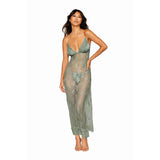 Dreamgirl Long Eyelash Lace Chemise with G-String in Sage > Clothes > Dresses and Chemises - Tophatter Daily Deals