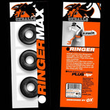 Ringer Max 3-Piece Cock Ring Set (Black) – Thick, Strong, Stretchy Cock Rings > Cock Ring > Sets - Tophatter Daily Deals