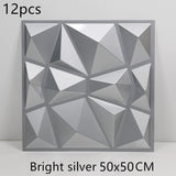 3D solid background wall panel Bright silver12pc 50X50 0 - Tophatter Daily Deals