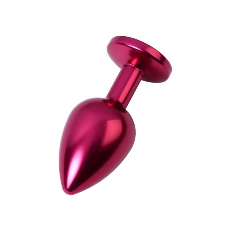 Red Metal Anal Plug with Black Crystal Medium > Anal Range > Jewel Butt Plugs - Tophatter Daily Deals