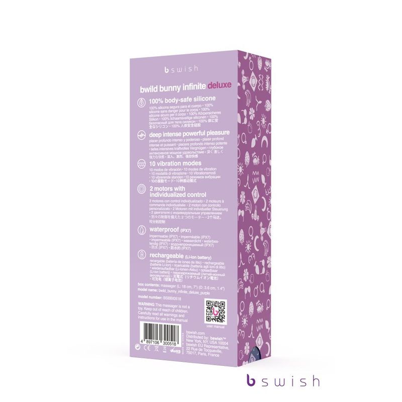 Bwild Bunny Infinite Deluxe 19.3 cm Rabbit Vibrator > Vibrators > Ladies > Rabbit - Tophatter Daily Deals