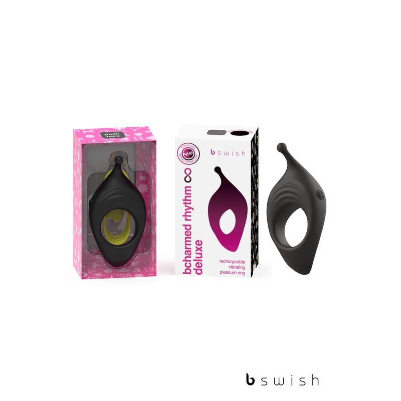Bcharmed Rhythm Infinite Deluxe Black 15 Vibration Modes > Cock Ring > Vibrating - Tophatter Daily Deals