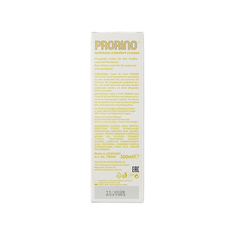 Prorino Unisex Sensitive Anal Comfort Cream 100ml Tube > Lube > Anal - Tophatter Daily Deals