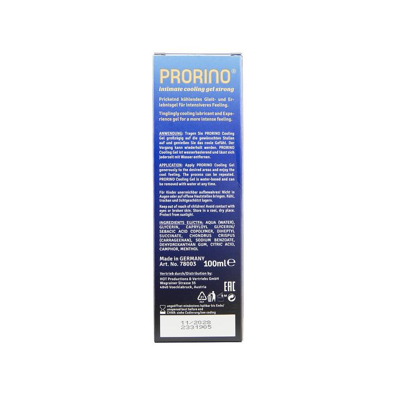 Prorino Cooling Gel Strong 100ml Intense Lubricant > Lube > Speciality - Tophatter Daily Deals