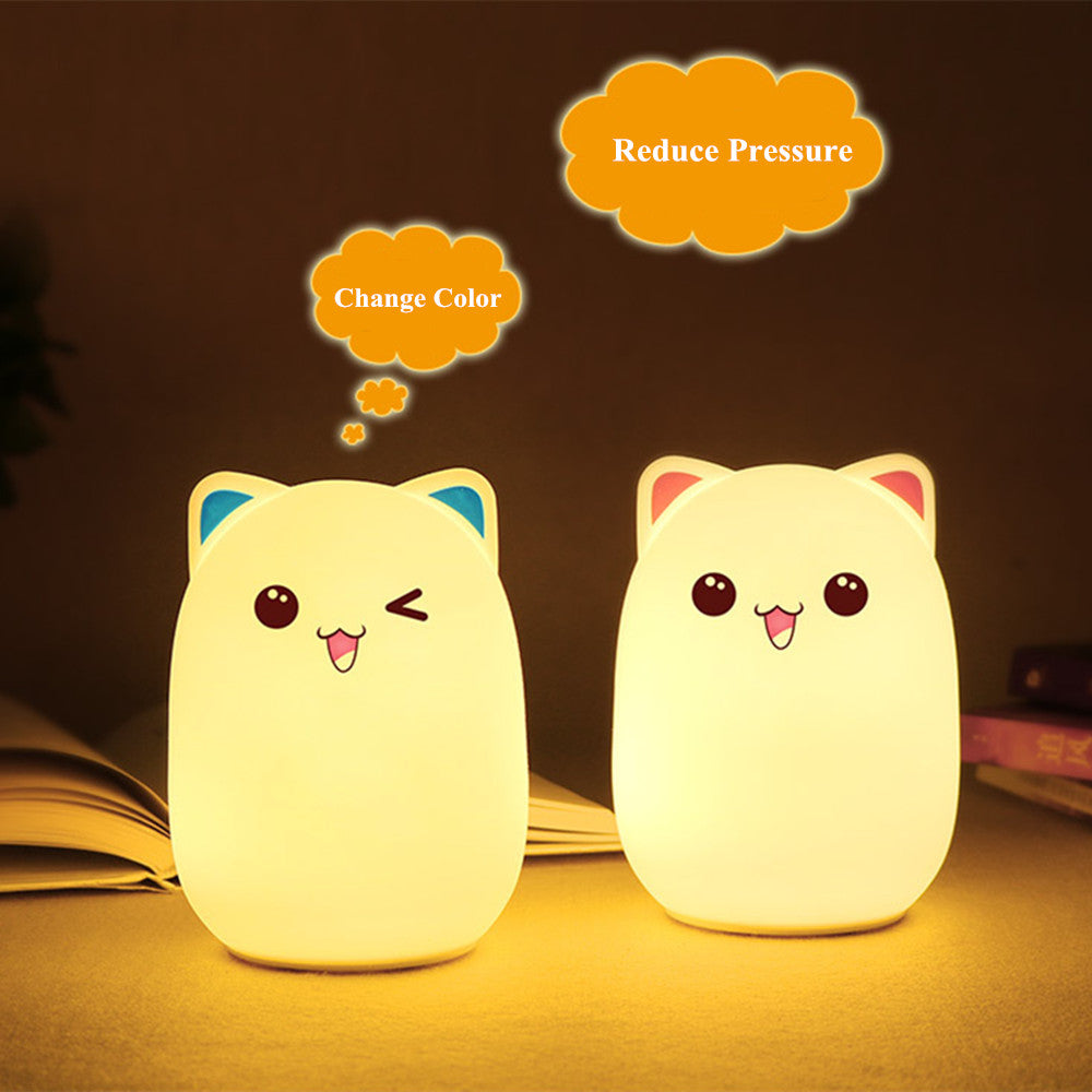 Cutee™ Cat Tap Tap LED Night Lamp Night Lights & Ambient Lighting - Tophatter Daily Deals