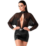 Opium Mini Dress – Sheer Mesh Top Stretchy Power Wetlook Lingerie > Clothes > Dresses and Chemises - Tophatter Daily Deals