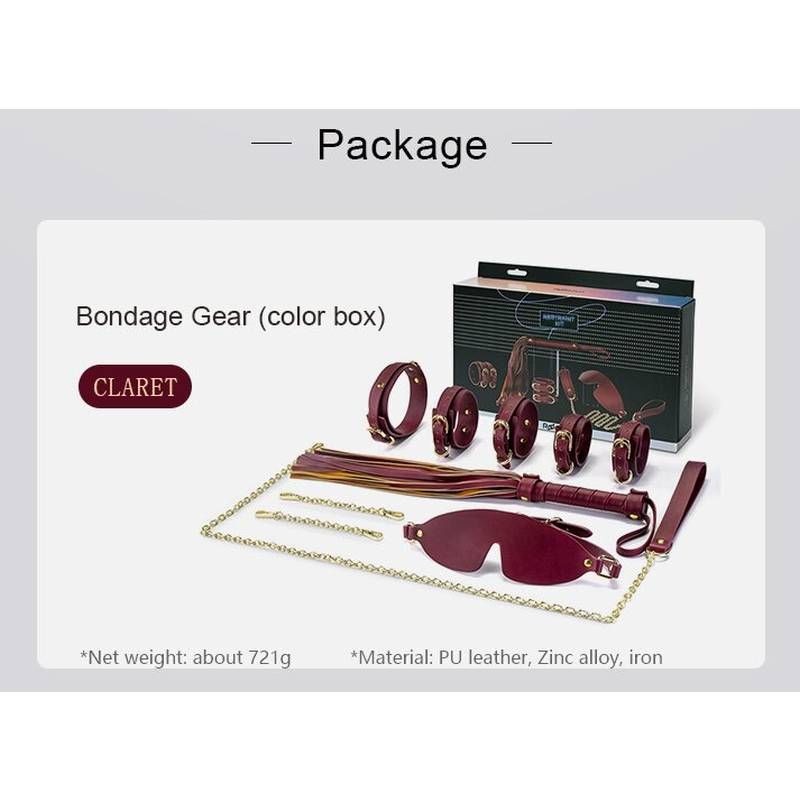Deluxe 8-Piece Bondage Play Kit (Burgundy Gold) – BDSM Restraint Set > Bondage Gear > Bondage Kits - Tophatter Daily Deals