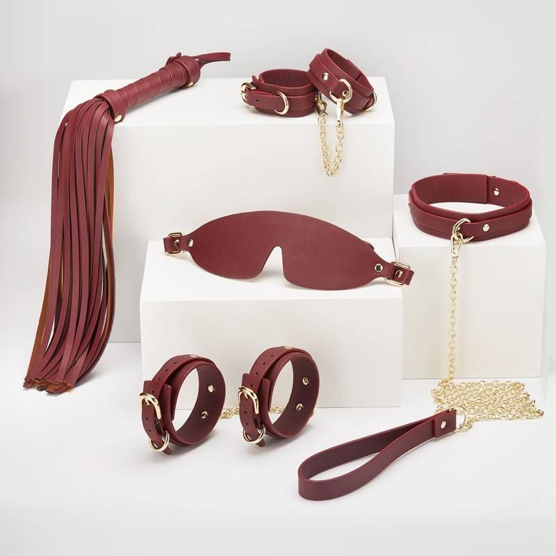Deluxe 8-Piece Bondage Play Kit (Burgundy Gold) – BDSM Restraint Set > Bondage Gear > Bondage Kits - Tophatter Daily Deals