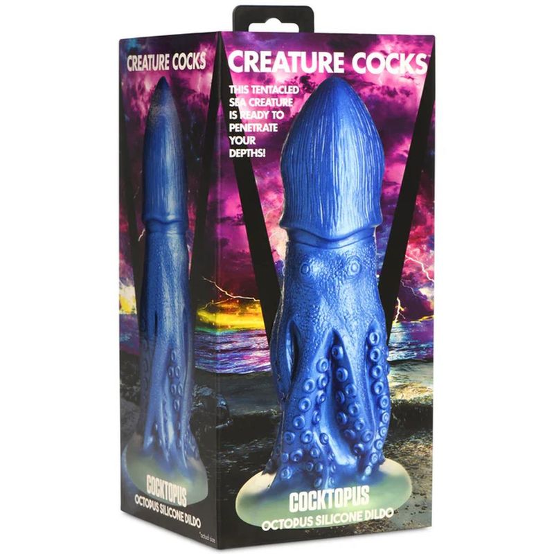 Creature Cocks Cocktopus Octopus (Iridescent Blue) Silicone 8.4 Inch Fantasy Textured Dildo > Dildos > Fantasy - Tophatter Daily Deals