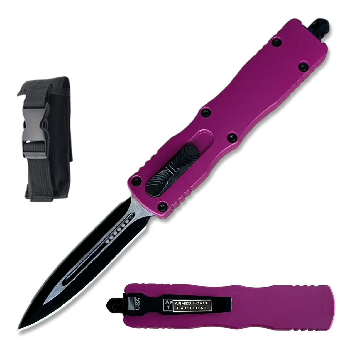 7.5" Purple Death Stalker Automatic Dual Action Out The Front Knife - TOPHATTER'S ARMORY DEALS Collectible Weapons - Tophatter Daily Deals