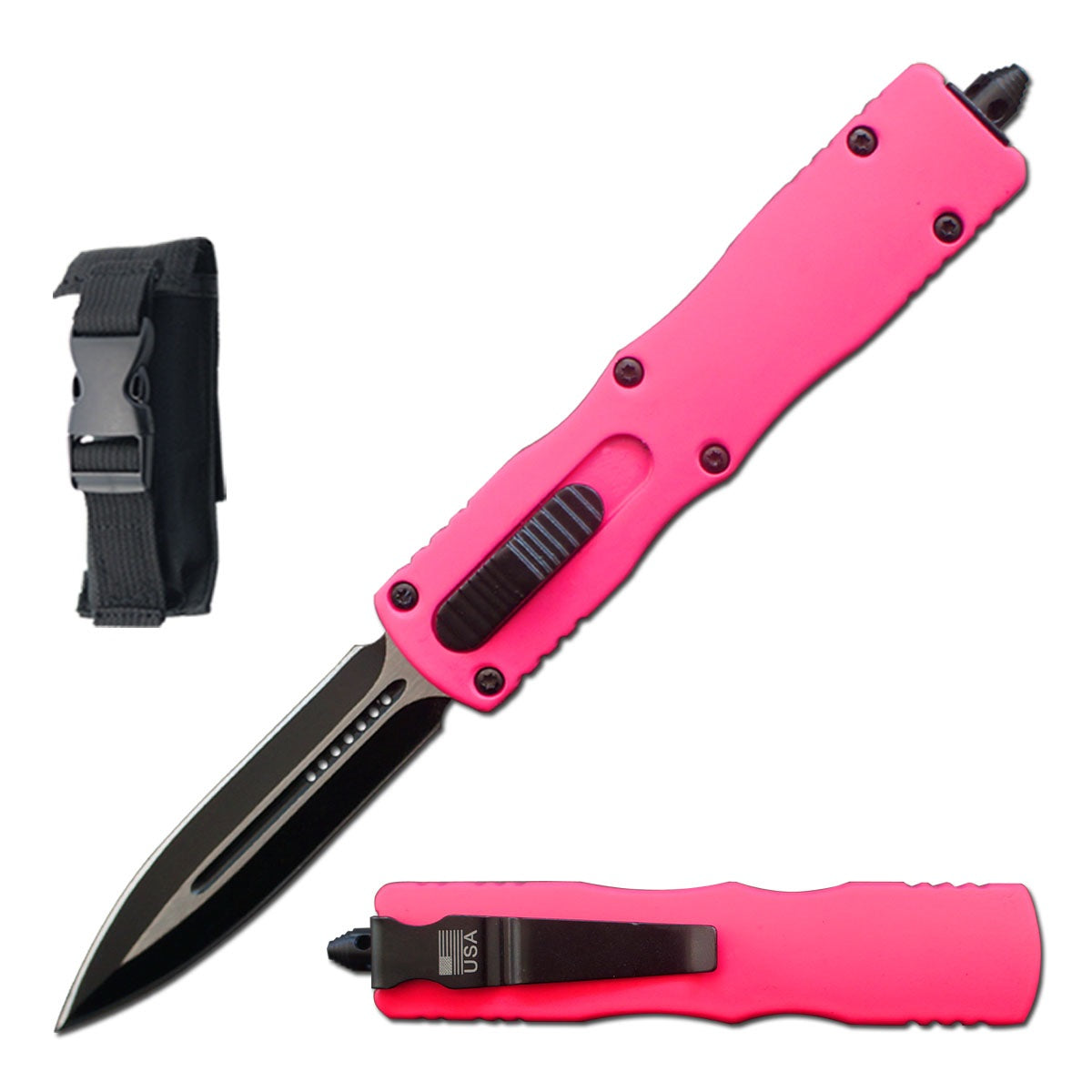 7.5" Pink Death Stalker Automatic Dual Action Out The Front Knife - TOPHATTER'S ARMORY DEALS Collectible Weapons - Tophatter Daily Deals