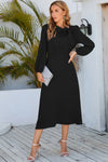 Twisted Long Sleeve Midi Dress Casual Dresses - Tophatter Daily Deals