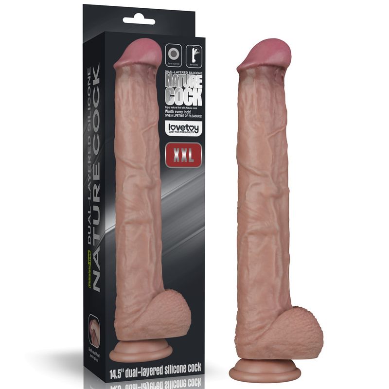 Love Toy Dual-Layered Bendable Silicone Cock 14.5 Inch – Lifelike Dildo > Dildos > Oversized Toys - Tophatter Daily Deals
