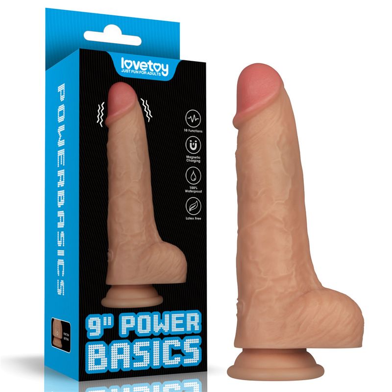 Power Basics 9 Inch Vibrating Dildo – Realistic Design Dildo > Vibrators > Realistic Vibrators - Tophatter Daily Deals