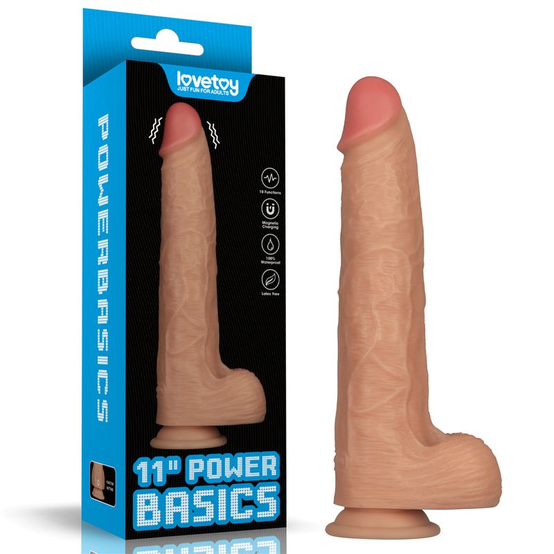 Power Basics 11 Inch Vibrating USB Dildo – Realistic Shaft Vibrator with 10 Modes > Dildos > Large Dildos - Tophatter Daily Deals