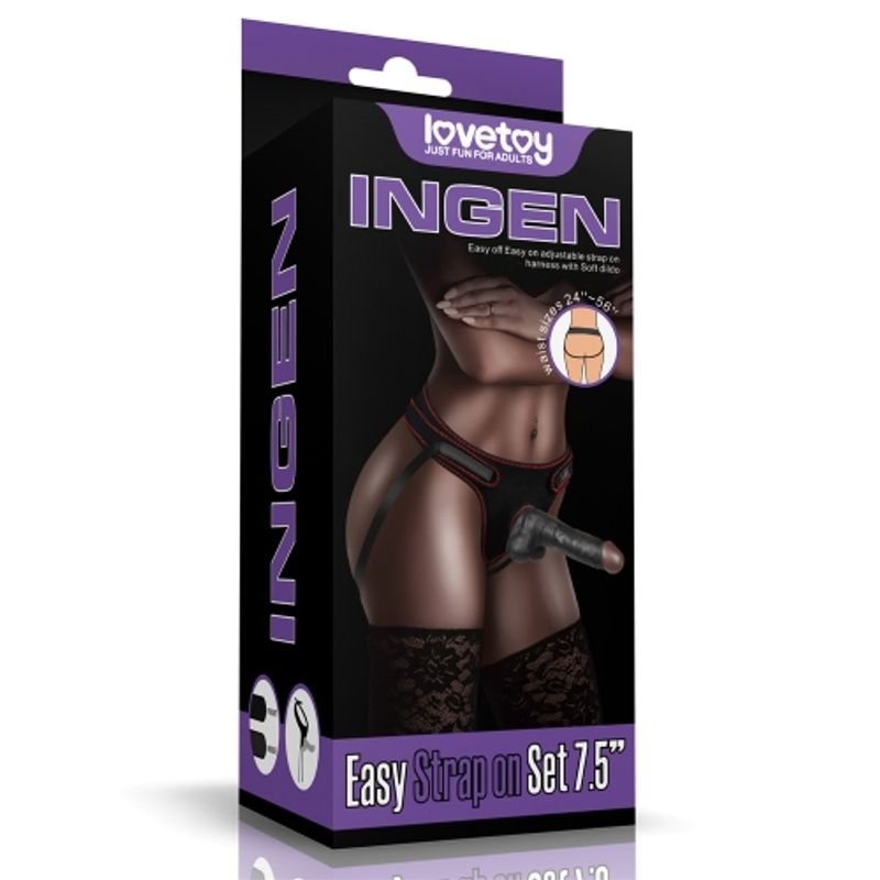 Easy Strap-On Set (Black) – Adjustable Strap-On Harness with 7.5 Inch Realistic Dildo > Dildos > Strap On Dildos - Tophatter Daily Deals