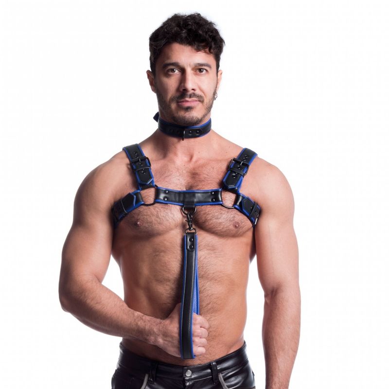 Vegan Bulldog Harness (Black and Blue) – Luxury Ethical Harness > Clothes > Mens Harnesses - Tophatter Daily Deals