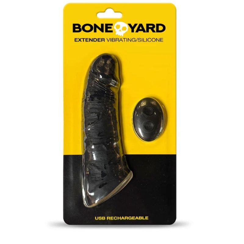 Boneyard Vibrating Silicone Remote Control Extender USB Rechargeable 9 Modes – Silicone Vibrating Extender > Sex Toys For Men > Penis Sleeves - Tophatter Daily Deals