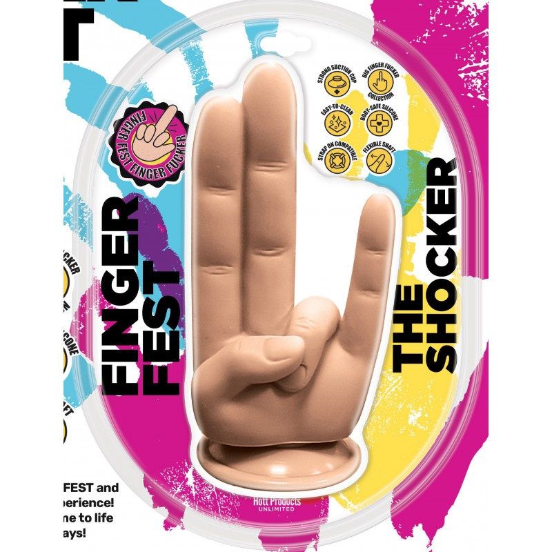 Finger Fest The Shocker (Flesh) – Silicone Finger Dildo with Suction Cup > Dildos > Other Dildos - Tophatter Daily Deals