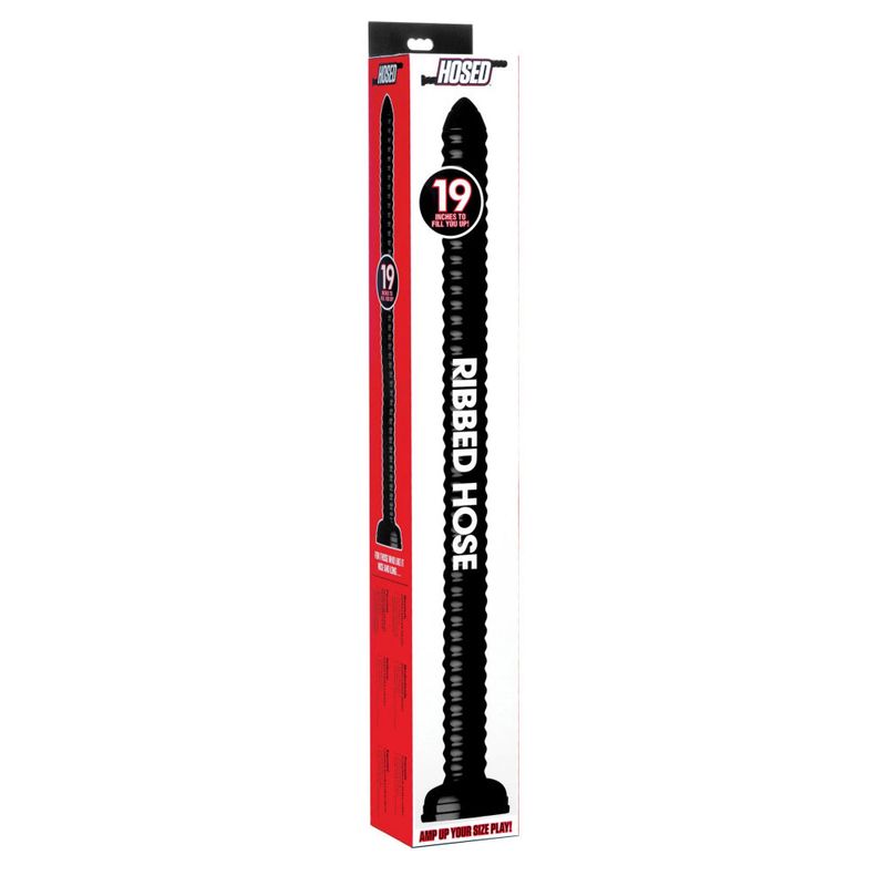 Hosed 19 Inch Ribbed Anal Snake Black > Dildos > Oversized Toys - Tophatter Daily Deals