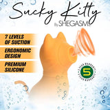 Sucky Kitty Clitoral Stimulator (Orange) – Premium Silicone 7-Level Suction Vibrator > Sex Toys For Ladies > Clitoral Vibrators and Stimulators - Tophatter Daily Deals