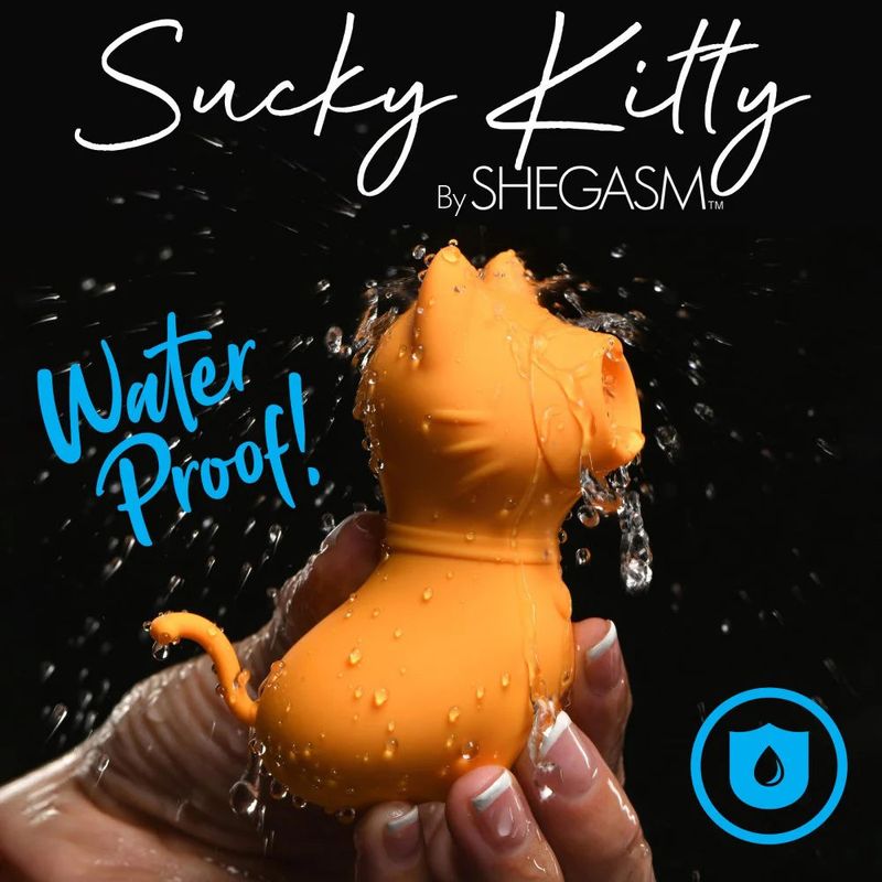 Sucky Kitty Clitoral Stimulator (Orange) – Premium Silicone 7-Level Suction Vibrator > Sex Toys For Ladies > Clitoral Vibrators and Stimulators - Tophatter Daily Deals